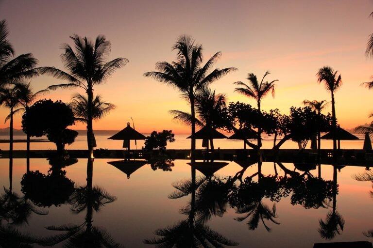bali, nature wallpaper, nature background, palm trees, hd wallpaper, sunset, travel, nature, indonesia, swimming pool, vacations, beach, 4k wallpaper, beautiful nature, destination