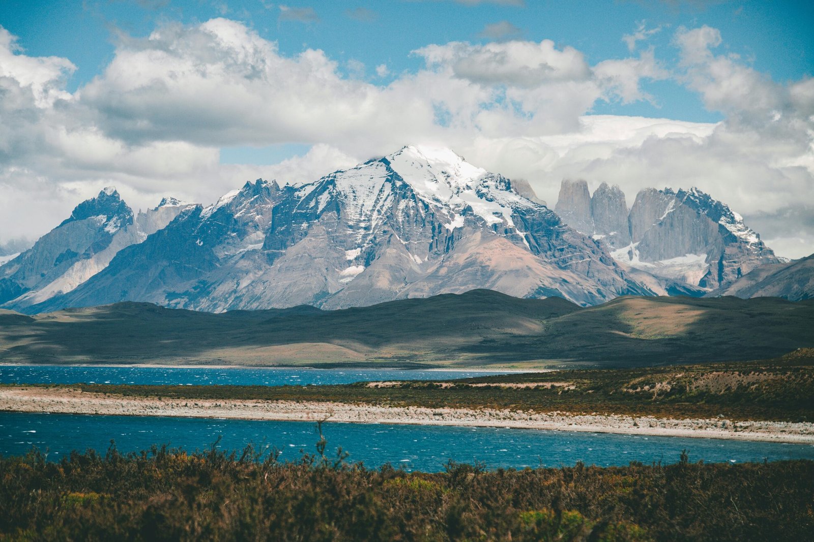 pexels-photo-1684166-1684166 Scenic landscape of Torres del Paine mountains and lake in Chilean Patagonia.