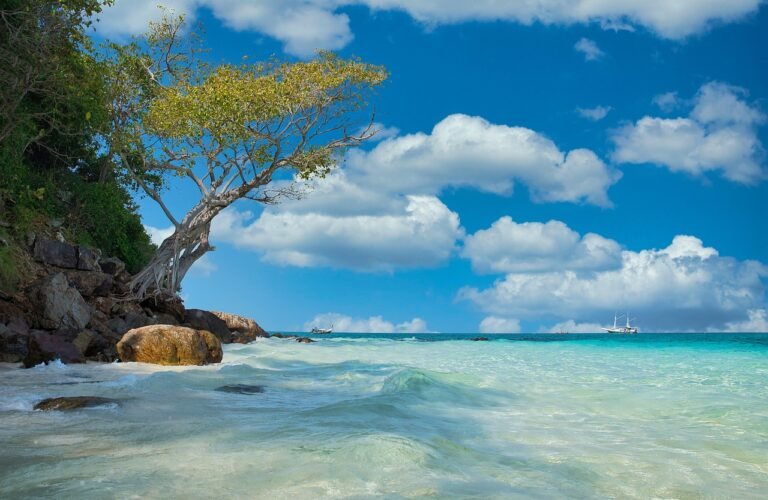 beach, sea, sand, thailand, bamboo beach, blue sky, bamboo, blue, nature, summer, vacations, luxury, asia, hell, sky, sunny, travel, relaxation, relax