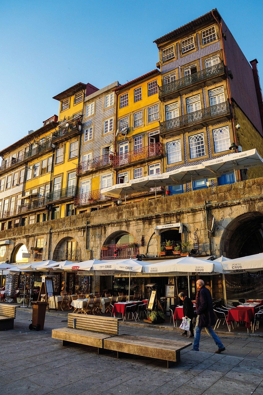 porto, portugal, city, tiles, building, rio, tourist, tourism, historic center, facade, ribeira, boat